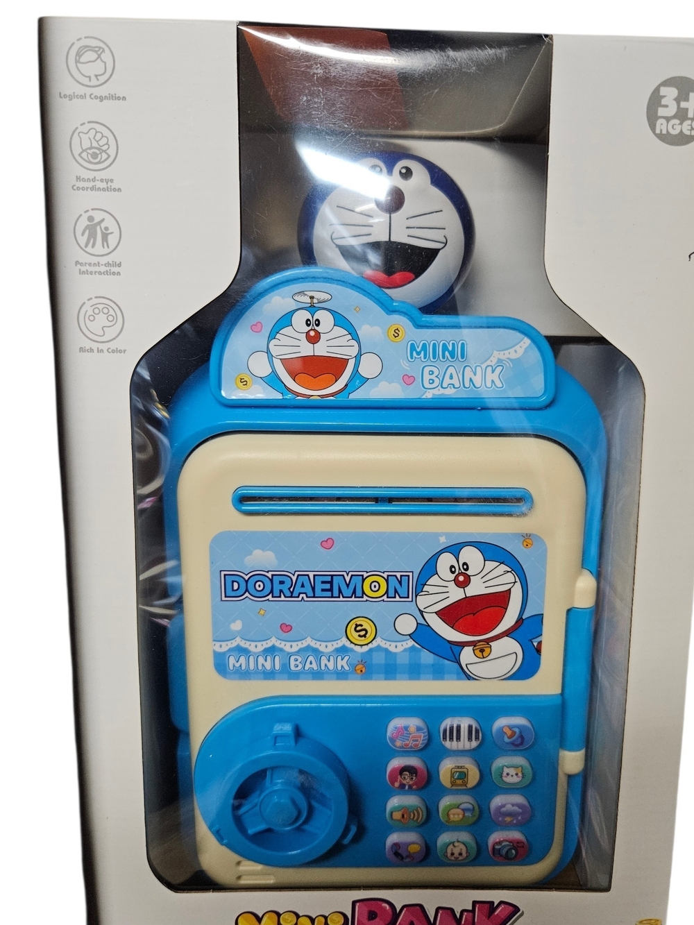 Blue Mini Bank Kids Toy - Coin Safe